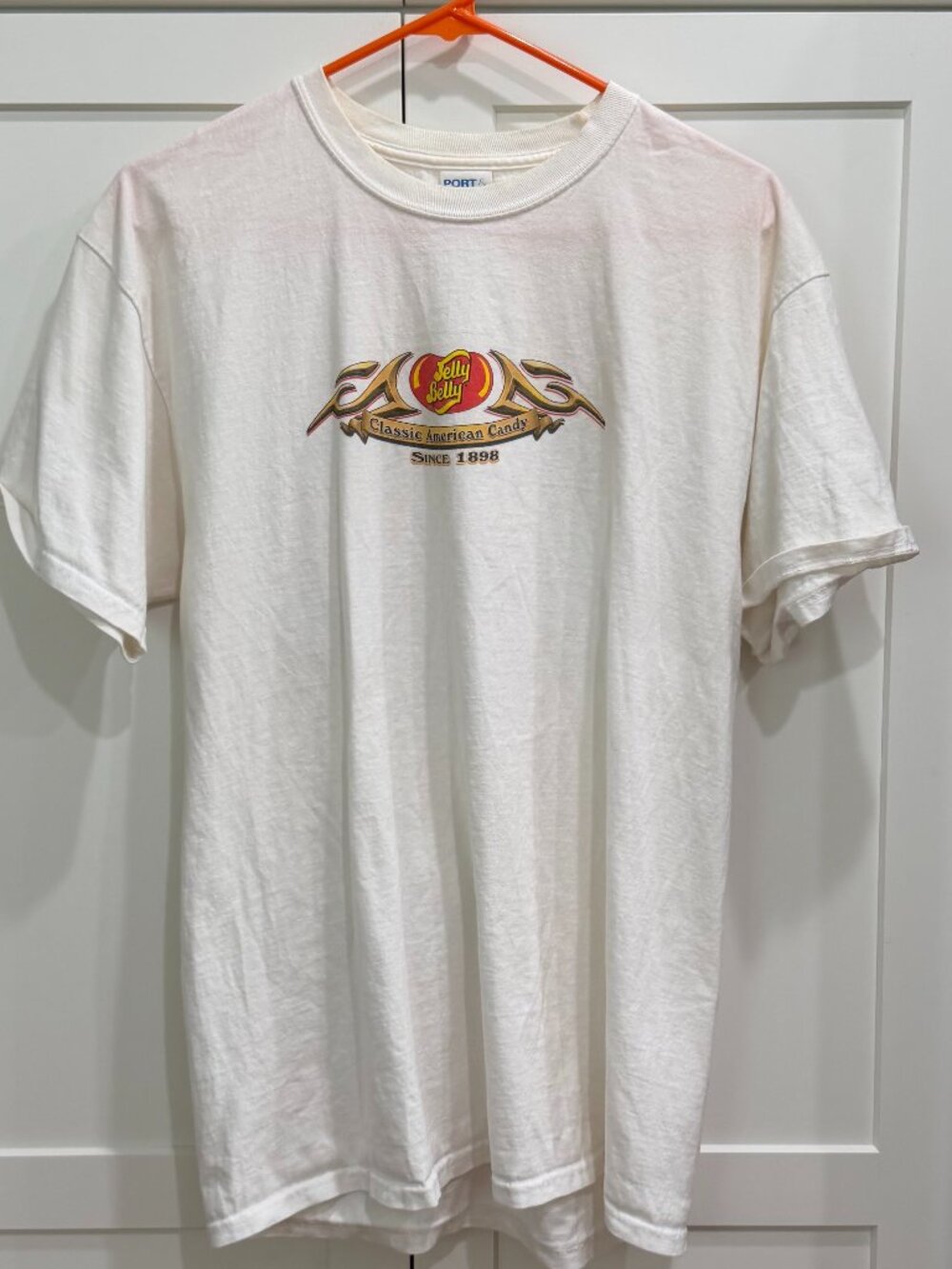 Port & Company Men's White T-Shirt Short Sleeve, Large, Jelly Belly